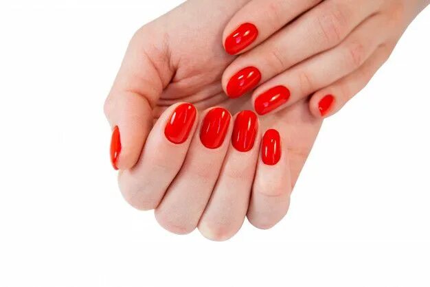 Красный маникюр фон Mãos de mulher com unhas vermelhas. Foto Premium Unhas vermelhas, Manicure verme