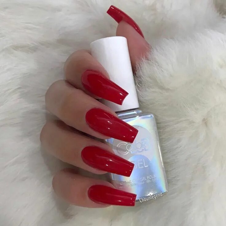 Красный маникюр форма балерина Coffin - Ballerina Style Nails ideas to inspire Useful İdeas Red acrylic nails, 