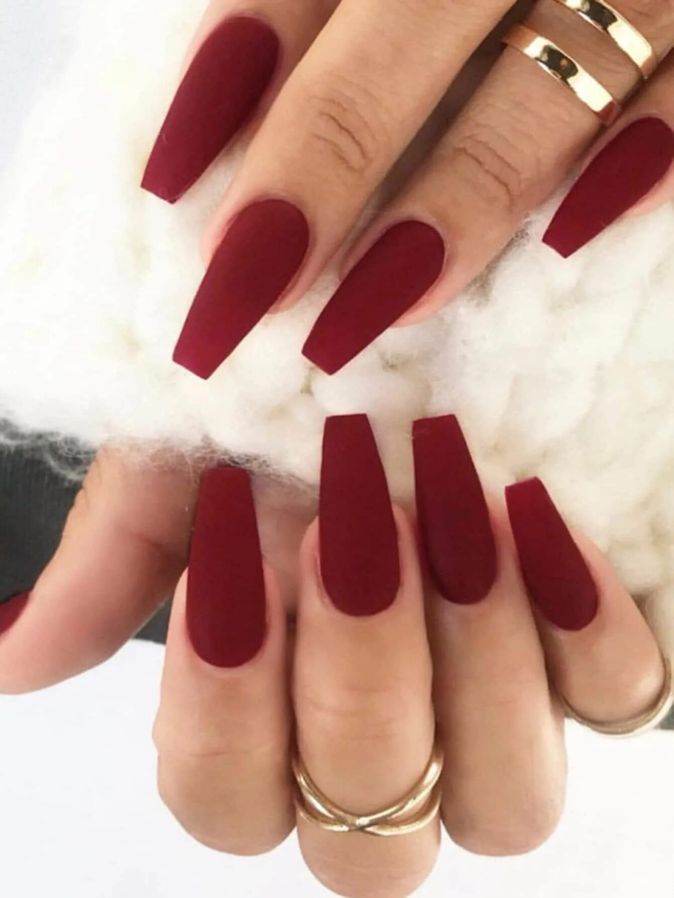 Красный маникюр форма балерина Pin en Fashion