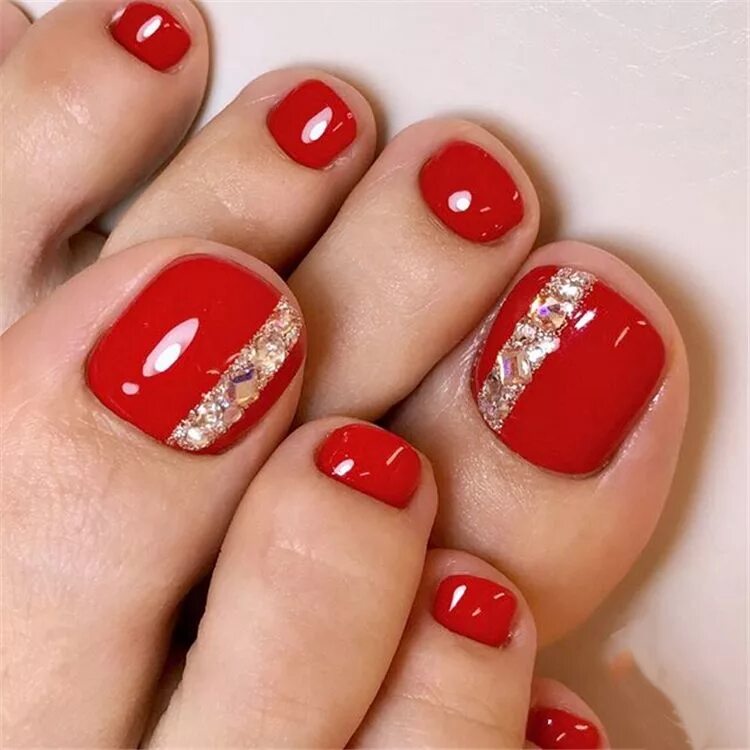 Красный маникюр какой сделать педикюр Pin on Nails Art Design