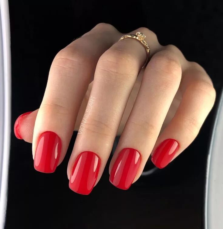 Красный маникюр квадратная форма 48 Stunning Red Acrylic Short Square Nails Design For Prom - Page 8 of 48 Square