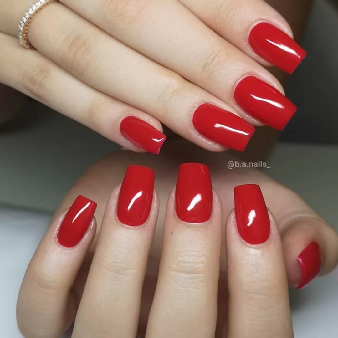 Красный маникюр квадратная форма #rednails #nails #nailstagram #instanails #gelnails #nailsmagazine #nails2inspir