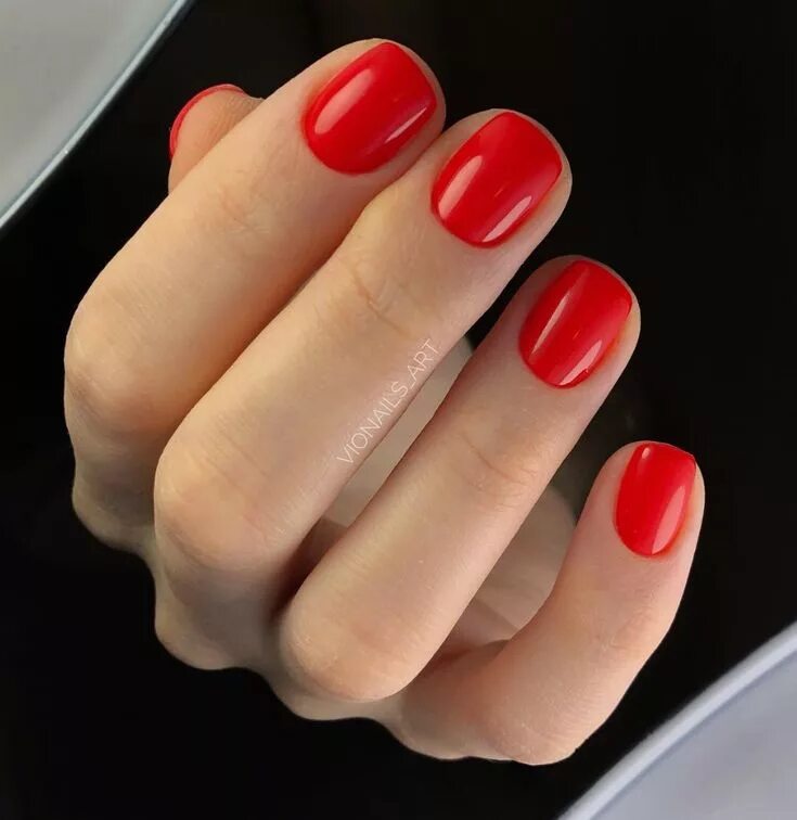 Красный маникюр на короткие ногти квадратной Pin by Trend Werkzeug Nagel 2020 on beauties Red nail designs, Short square nail