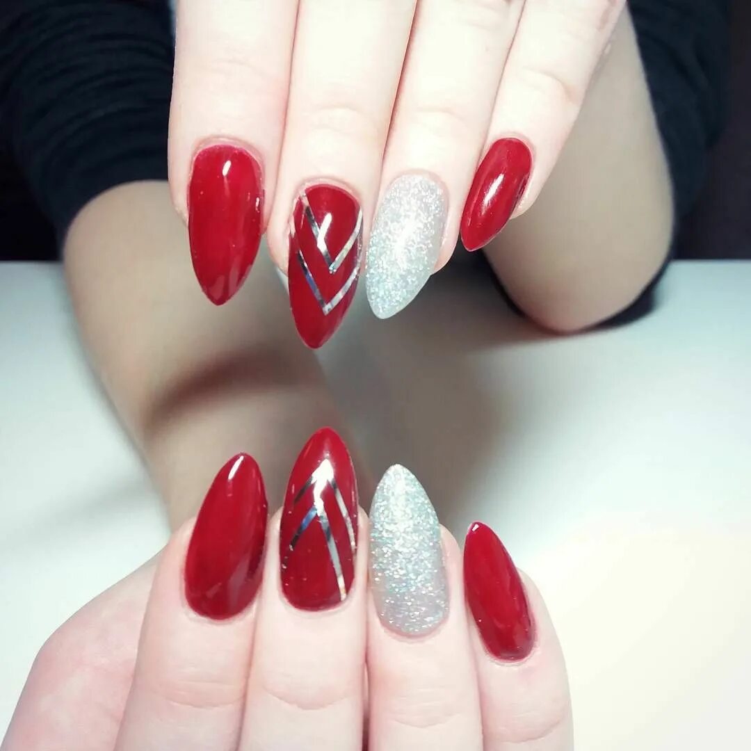 Красный маникюр на миндалевидных ногтях фото cool 60 Inspirational Ideas for Almond Nails -- Trendy Nails Designs Check more 