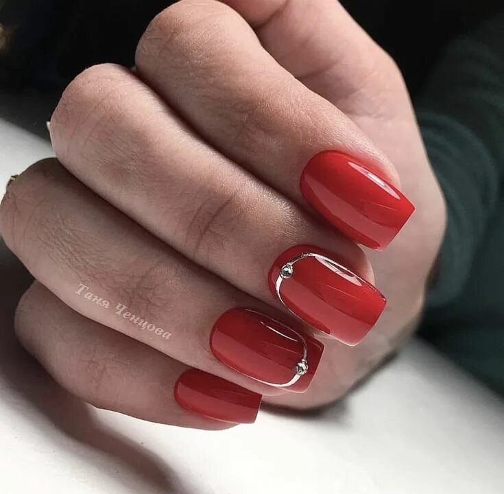 Красный маникюр на мягкий квадрат Пин от пользователя Svitlana на доске Red nails Гвоздь, Стильные ногти, Искусств