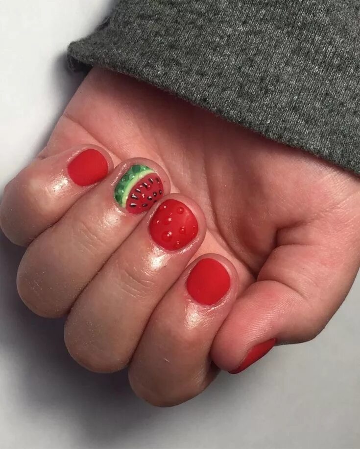 Красный маникюр на очень короткие ногти 13 tips red short manicure that will help you feel happy