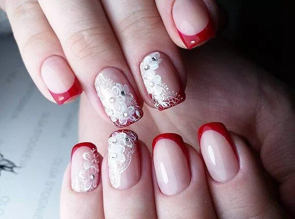 Красный маникюр невесты Маникюр Видео уроки Art Simple Nail Uñas de gel navideñas, Uñas de gel, Arte de 