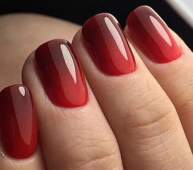 Красный маникюр омбре фото Pin on köröm Red ombre nails, Beautiful nail designs, Manicure