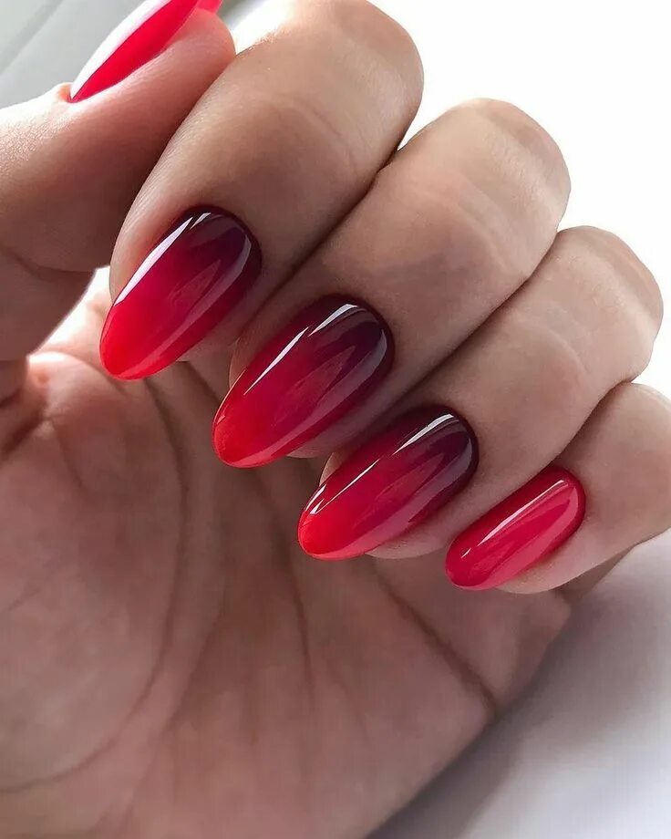 Красный маникюр омбре фото Красный маникюр с градиентом - 55 фото Manicure, Nails, Red