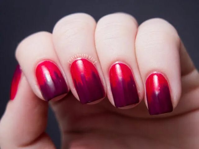 Красный маникюр омбре фото Some OPI Skyfall Manicures Chalkboard Nails Nail Art Blog #five Manicure, Red ma