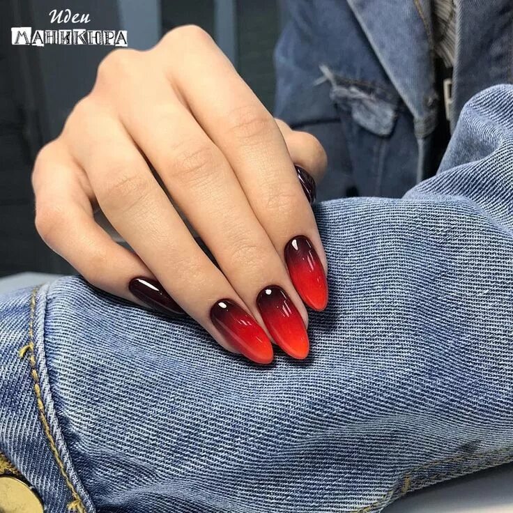 Красный маникюр омбре фото Пин на доске hair,makeup,nail and fragance Красивые ногти, Дизайнерские ногти, М
