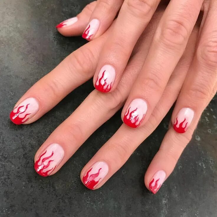 Красный маникюр пламя 755 Likes, 6 Comments - Kim Truong (@kimkimnails) on Instagram: "Burning Man 201