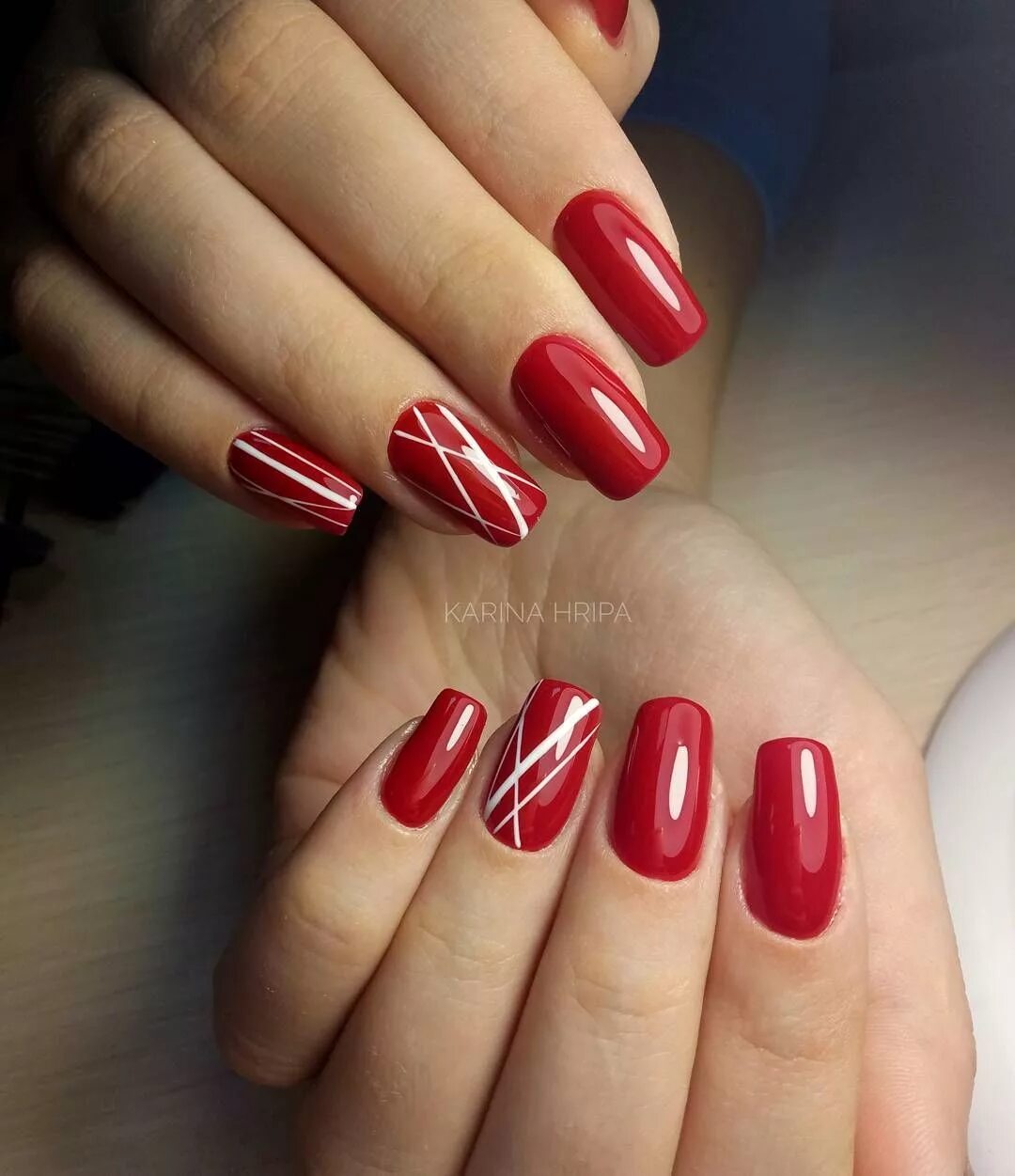 Красный маникюр полосы Best Nail Art - 42 Fresh Nail Designs - Best Nail Art Red nail art designs, Fres