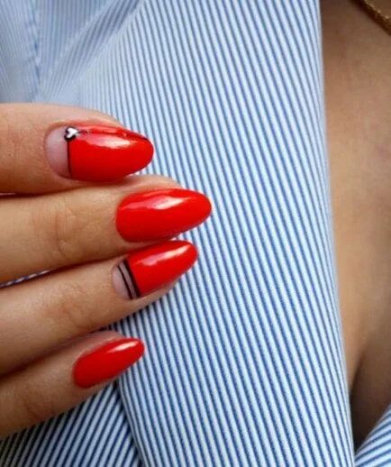 Красный маникюр полосы Nails Red Art Elegant 48 Trendy Ideas #nails Red nail art, Red nails, Red nail d