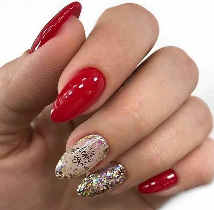 Красный маникюр с блестками 2024 Пин от пользователя Sharifad на доске Nails Искусство маникюра, Романтический ма