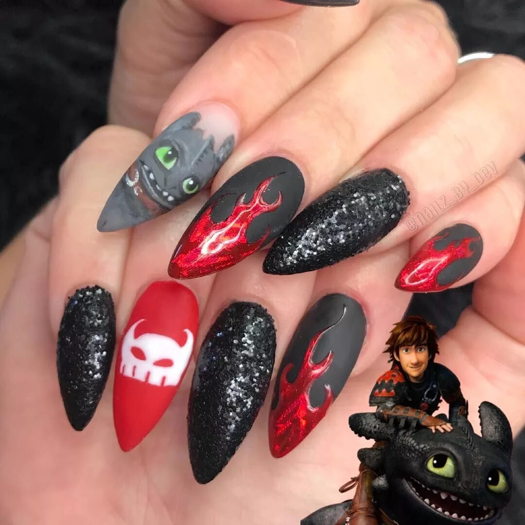 Красный маникюр с драконом Devin Strebler on Instagram: ". ⚔ ️HOW TO TRAIN YOUR DRAGON ⚔ I’ve never seen thi