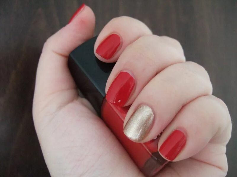 Красный маникюр с другим цветом Red Manicure( with design)