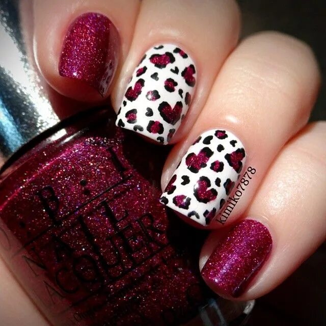 Красный маникюр с леопардовым принтом HDmall: Pengiriman Obat & Booking Klinik HDmall Leopard print nails, Burgundy na