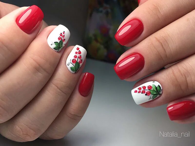 Красный маникюр с листочками Модный дизайн маникюра на короткие ногти: новые идеи, тенденции, оттенки