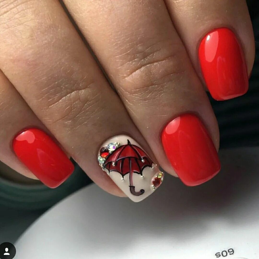 Красный маникюр с листочками Pin en Ногти Manicura de uñas, Manicura para uñas cortas, Diseños de uñas atrapa