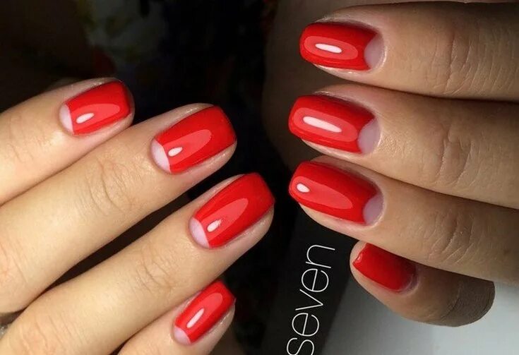 Красный маникюр с лунками Top 315 photos of red nail design beautiful new items