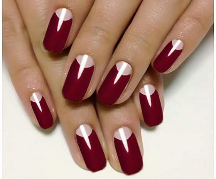 Красный маникюр с лунками Nail art nel 2024 Unghie, Unghie graziose, Unghie gel