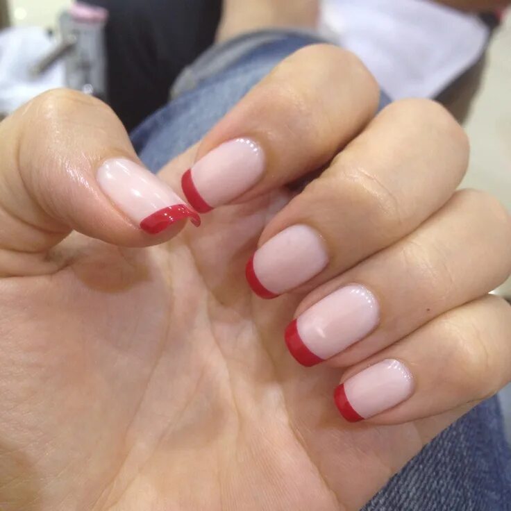 Красный маникюр с молочной базой Pin de Sveta em Fashion is my DRUG ♥ ♥ ♥ ♥ Unhas coloridas, Unhas, Unha