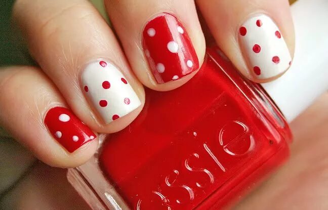 Красный маникюр с точками Pin by scarlet jonson on Nails Gel nail art designs, Nail art designs, Simple na