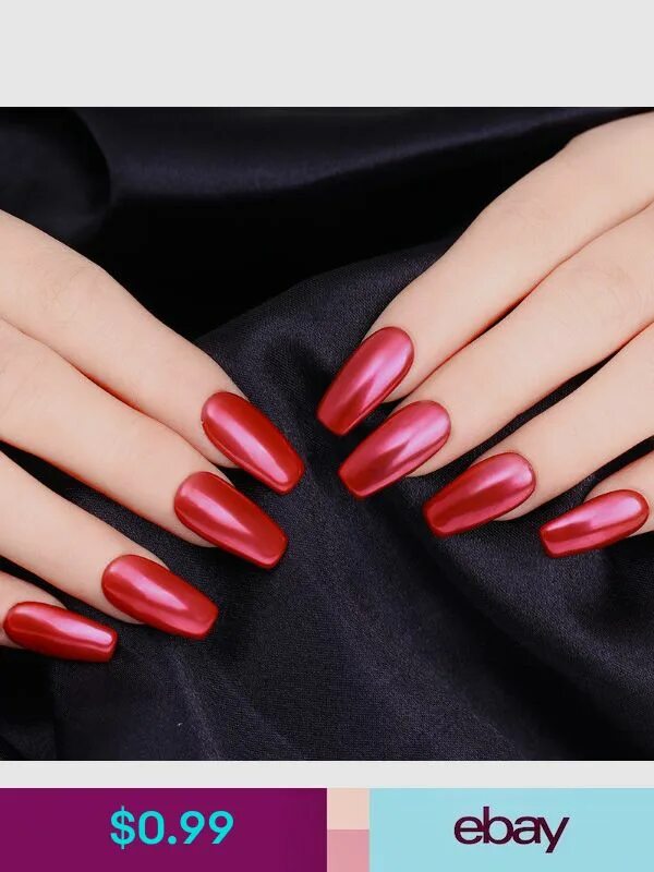 Красный маникюр с жемчужной втиркой фото Born Pretty Nail Art Decorations Health & Beauty Pretty nail art, Mirror nails p