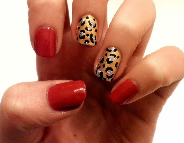 Красный маникюр с животным принтом Red & leopard nails - Doing this Leopard nails, Animal print nails, Nails