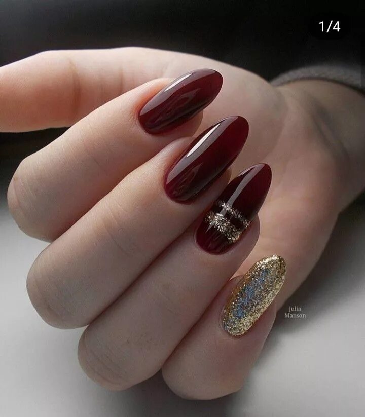 Красный маникюр с золотом или серебром Pin by Oksana on Маникюр, ногти, manicure, nails Nail colors, Nails, Nail polish