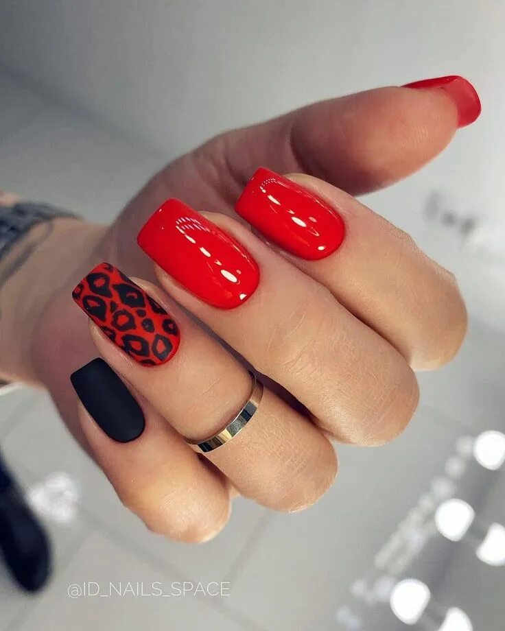 Красный маникюр со Пин на доске МАНИКЮР manicure