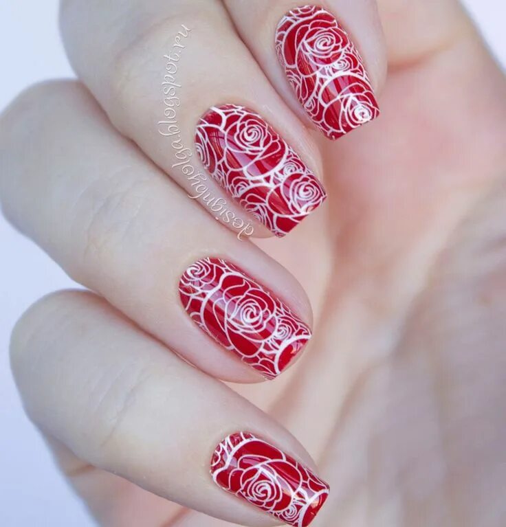 Красный маникюр со стемпингом 2024 Our email (for orders) info@bpwomen.ru Instagram @slider_bpwomen nail decals, na
