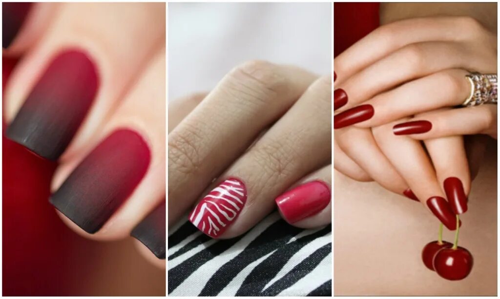 Красный маникюр сочетание с другими цветами NAIL SERVICE / Модный маникюр осень-зима 2016-2017: матовая сдержанность и миним