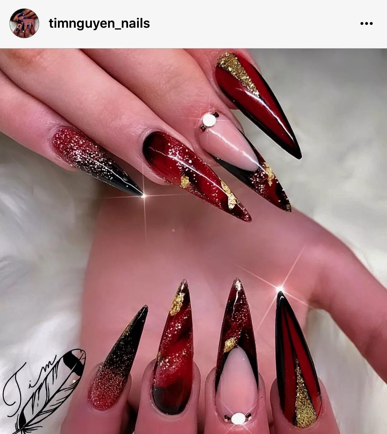 Красный маникюр стилеты @pelikh_ideas nails Gorgeous nails, Nail designs, Glam nails