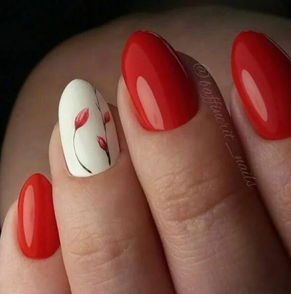 Красный маникюр весной Маникюр Видео уроки Art Simple Nail Manicure nail designs, Nail colors, Trendy n