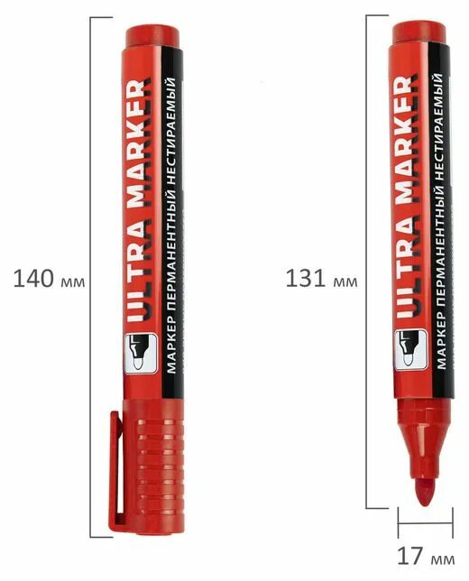 Красный маркер фото Купить Маркер перманентный BRAUBERG Ultra Marker красный, 1 шт (73378) в интерне