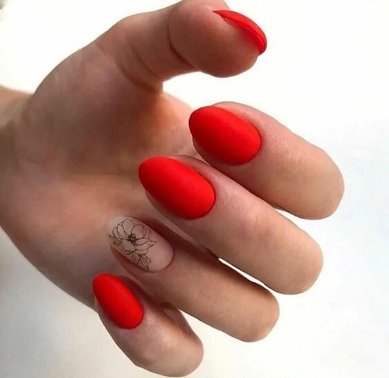 Красный матовый маникюр 2024 Роскошный дизайн ногтей гель-лаком 2024 Red nails, Pink nail art designs, Manicu