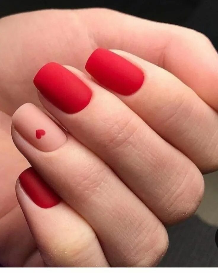 Красный матовый маникюр длинный Pin by Dalia Kemzūrienė on nails art / matinis topas Chic nails, February nails,