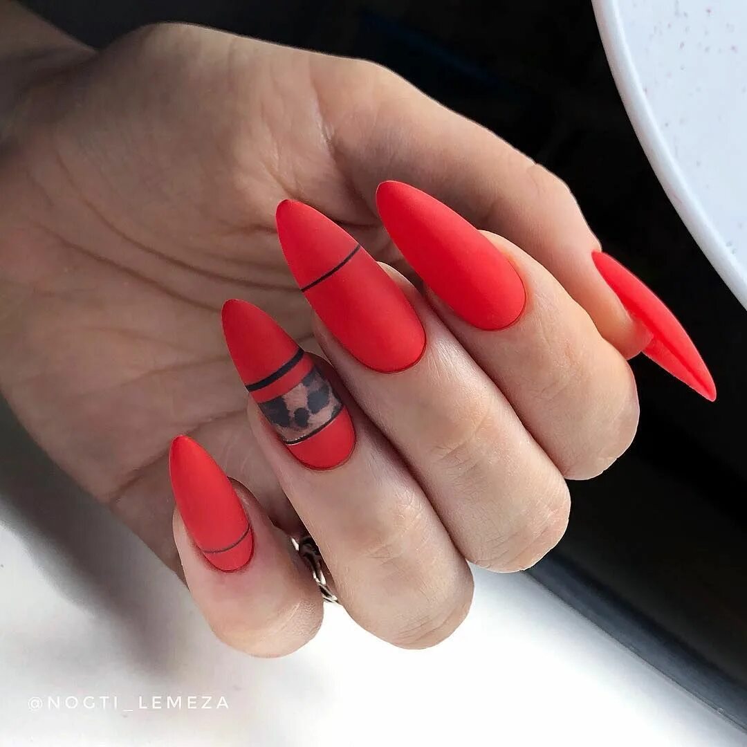 Красный матовый маникюр длинный Маникюр_фаниполь (@nogti_lemeza) * Фото и видео в Instagram Elegant nails, Cool 
