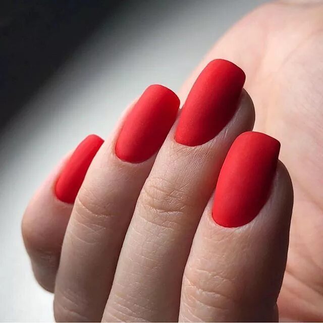 Красный матовый маникюр фото Pin de NatikKatik NK en Маникюр