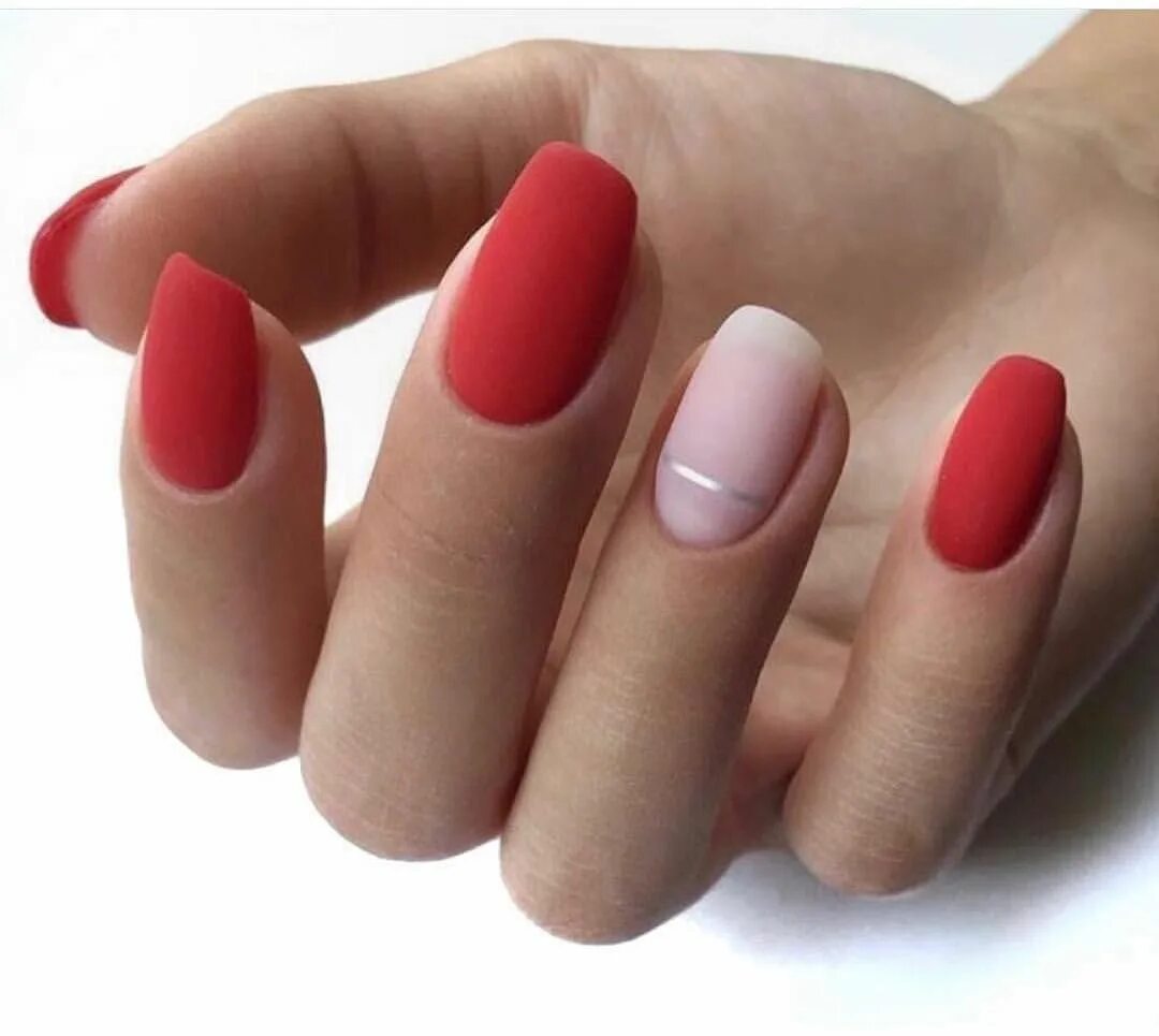 Красный матовый маникюр на короткие ногти 2024 Pin by V. G. on Nogti Red nails, Nail designs, Red matte nails