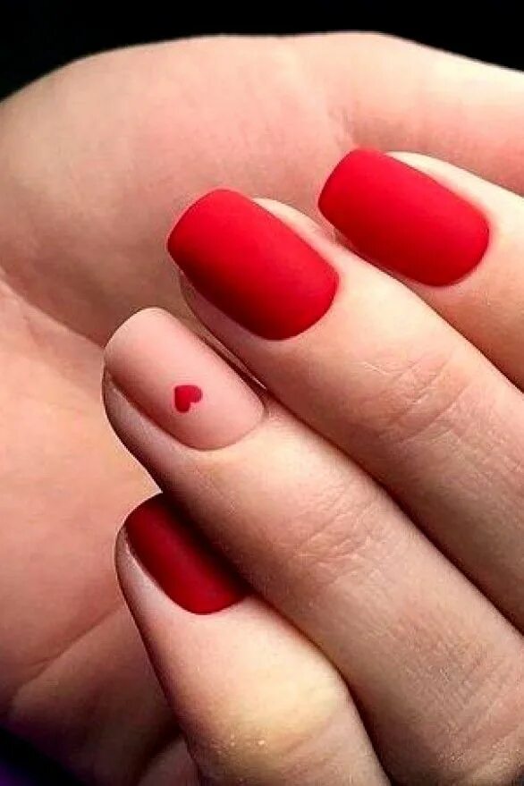 Красный матовый маникюр на короткие ногти Красный маникюр на короткие ногти Nageldesign, Nagelideen, Nägel inspiration