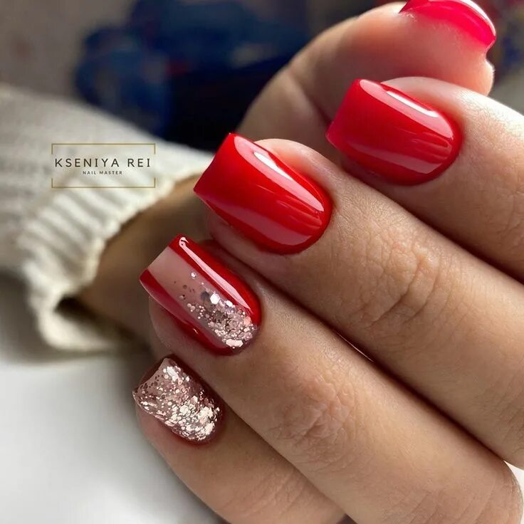 Красный модный маникюр новинка Pin on Дизайн ногтей Red acrylic nails, Nails, Overlay nails