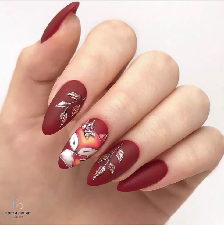 Красный осенний маникюр Pin on Nails Fall nail designs, Fall nail art designs, Trendy nails