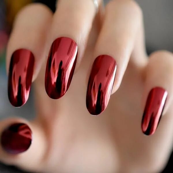 Красный отражающий маникюр Fancy Nails Acrylic nails price, Nail prices, Powder manicure