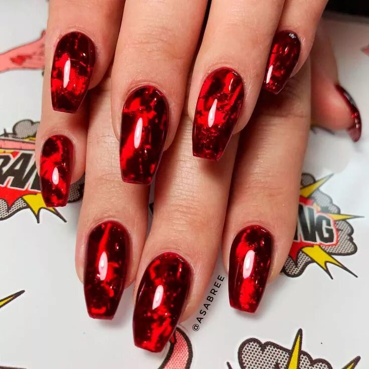 Красный отражающий маникюр 66+ Best Halloween Nail Designs You Must Try This Year Halloween nail designs, C