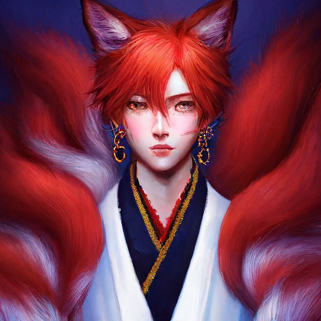 Красный парни фото "Handsome young red fox guy, big huge ." - image created in Shedevrum