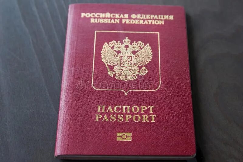 Красный паспорт фото спб Red Russian Passport on the Wooden Surface with Captions Passport and Russian Fe
