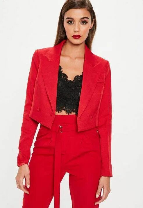 Красный пиджак фото Missguided Red Super Cropped Jacket Jackets, Jackets online, Fashion
